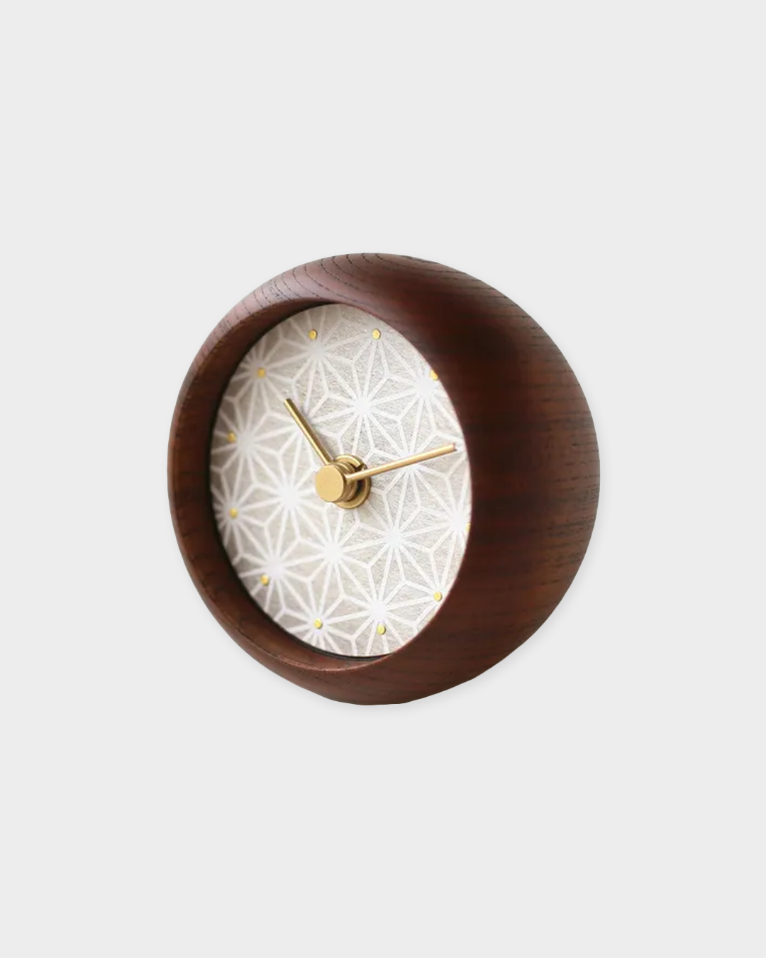木の時計 | はなもっこ 置時計 紋切り 麻の葉|11-7