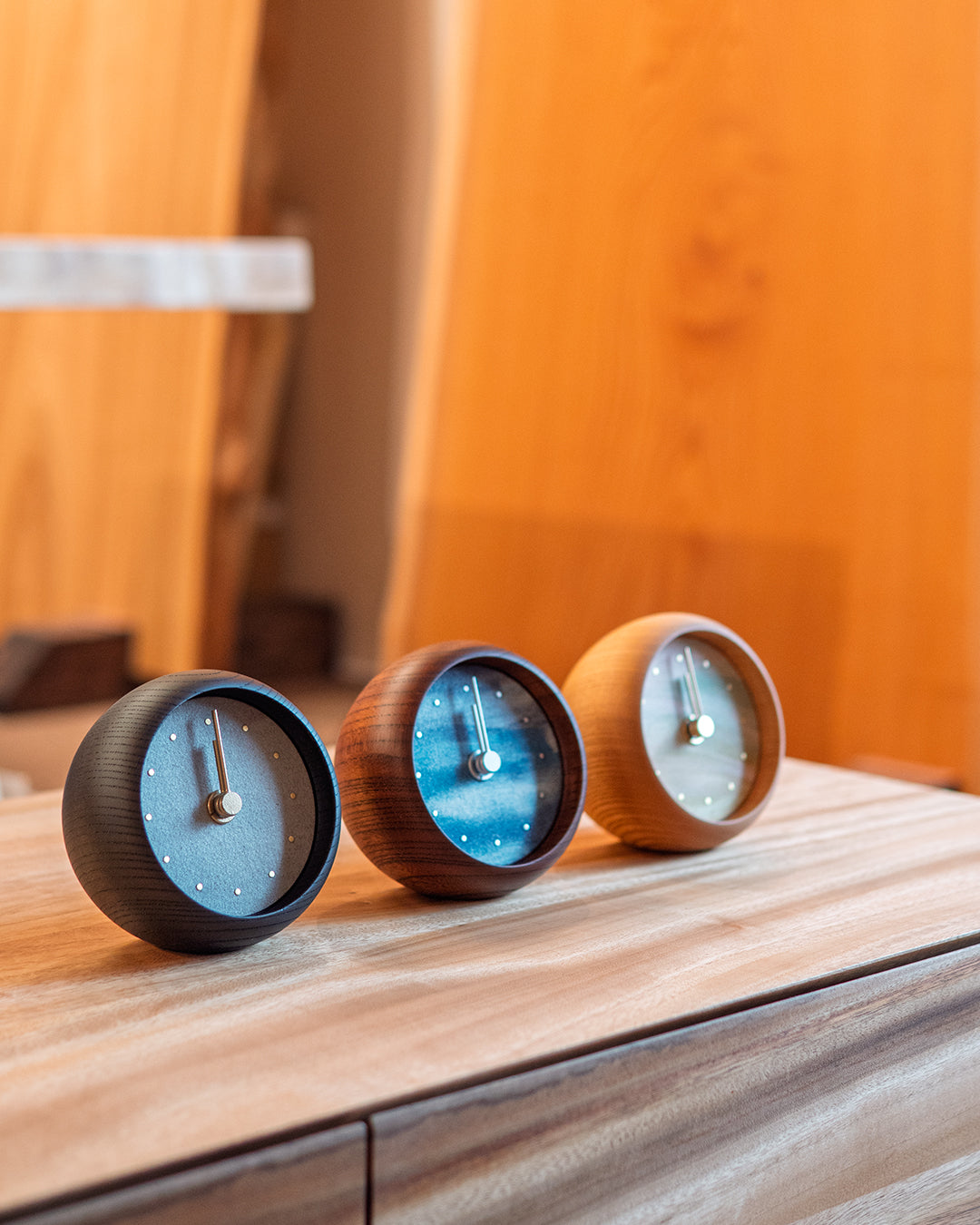 木の時計 | はなもっこ 置時計 群緑(ぐんろく)|11-5