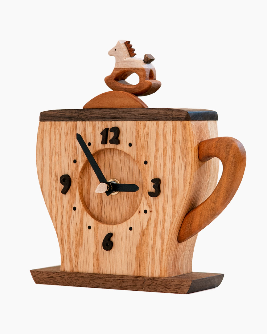 木の時計展 | WOOD-TOP 置き時計 Cafe Cup 木馬|3-1