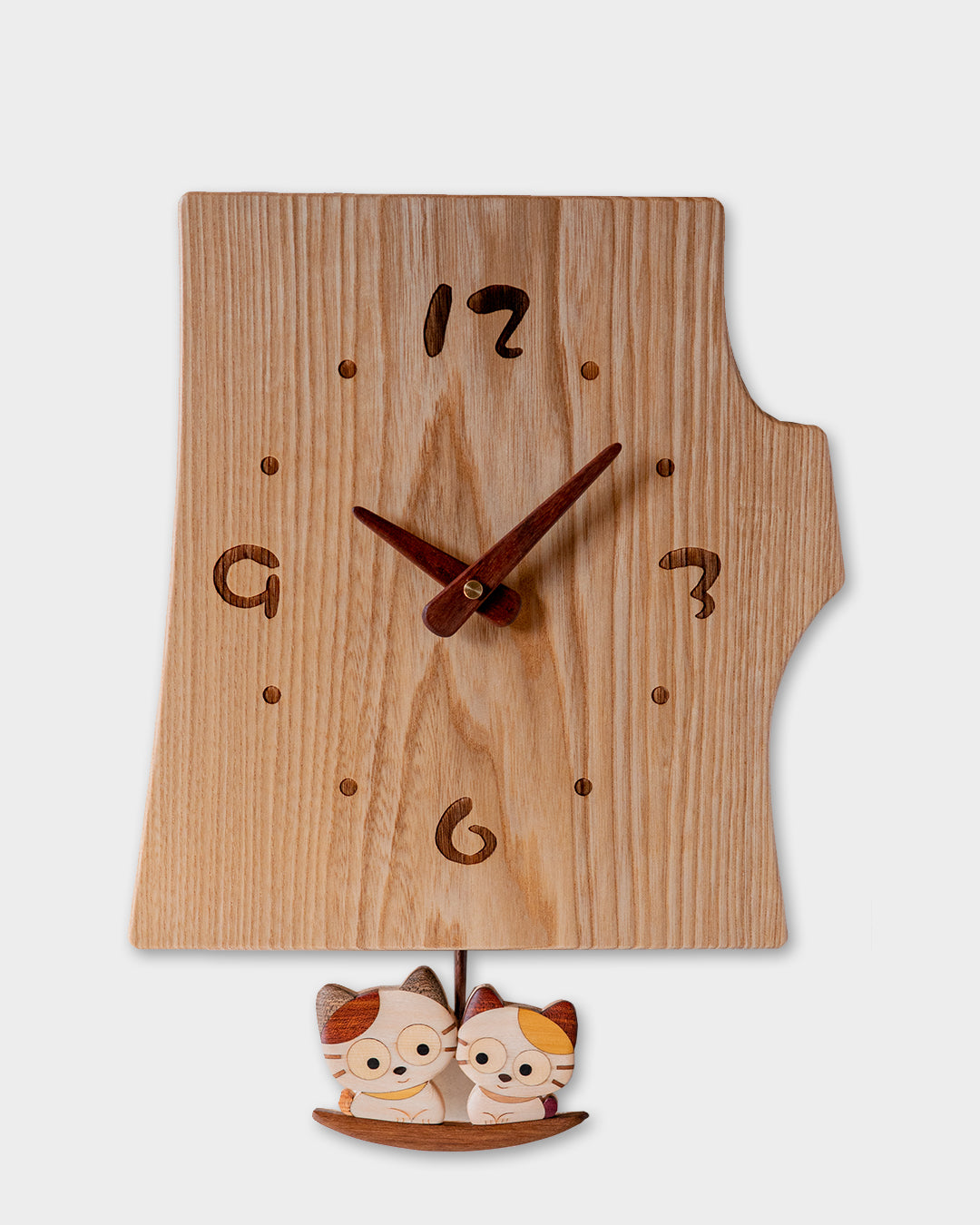 木の時計 | 工房ペッカー 切り株振子時計 ねこ |5-4