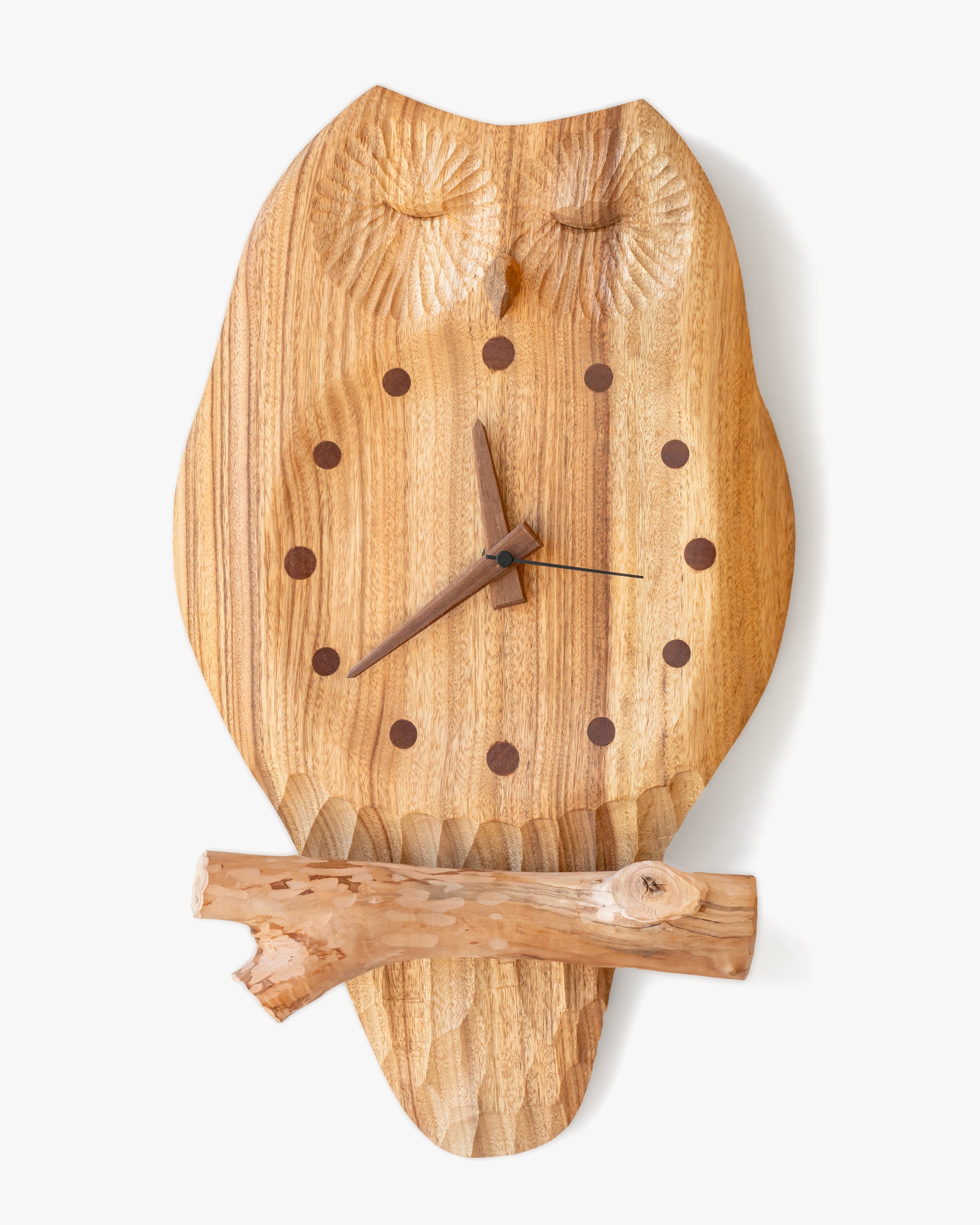 木の時計展 | 工房森の樹 ふくろうの掛け時計 クリア(小)