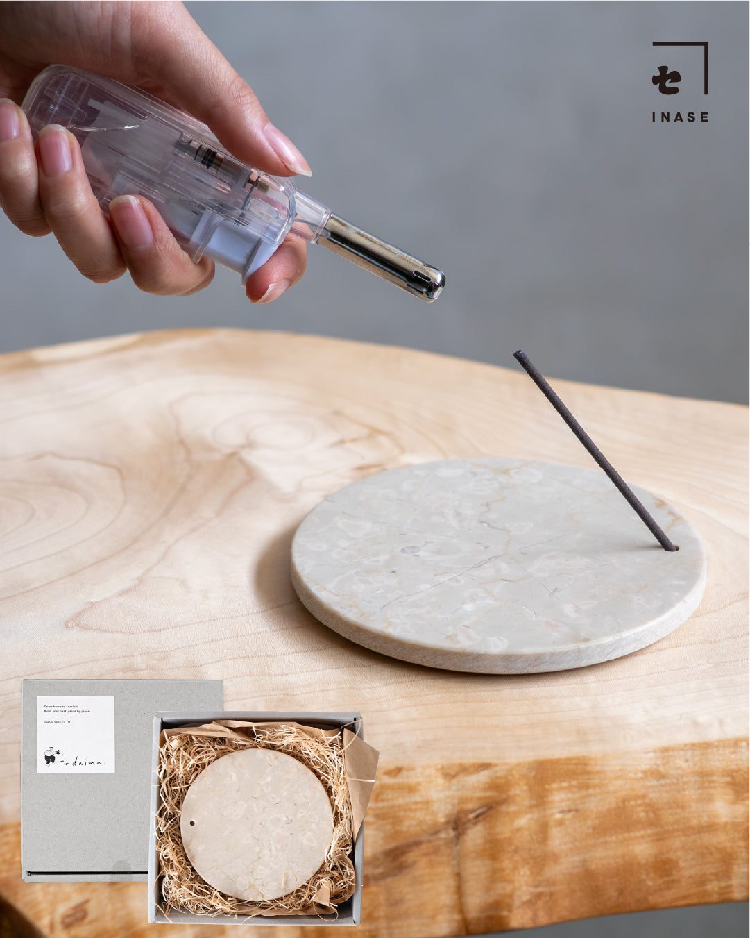 INASE|INCENSE HOLDER - beige ; イタリア産ポテチーノ < tadaima.別注 >