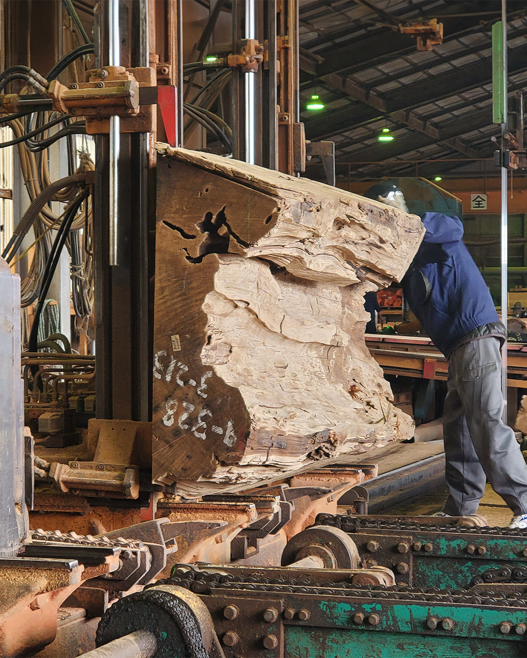 屋久杉の製材風景