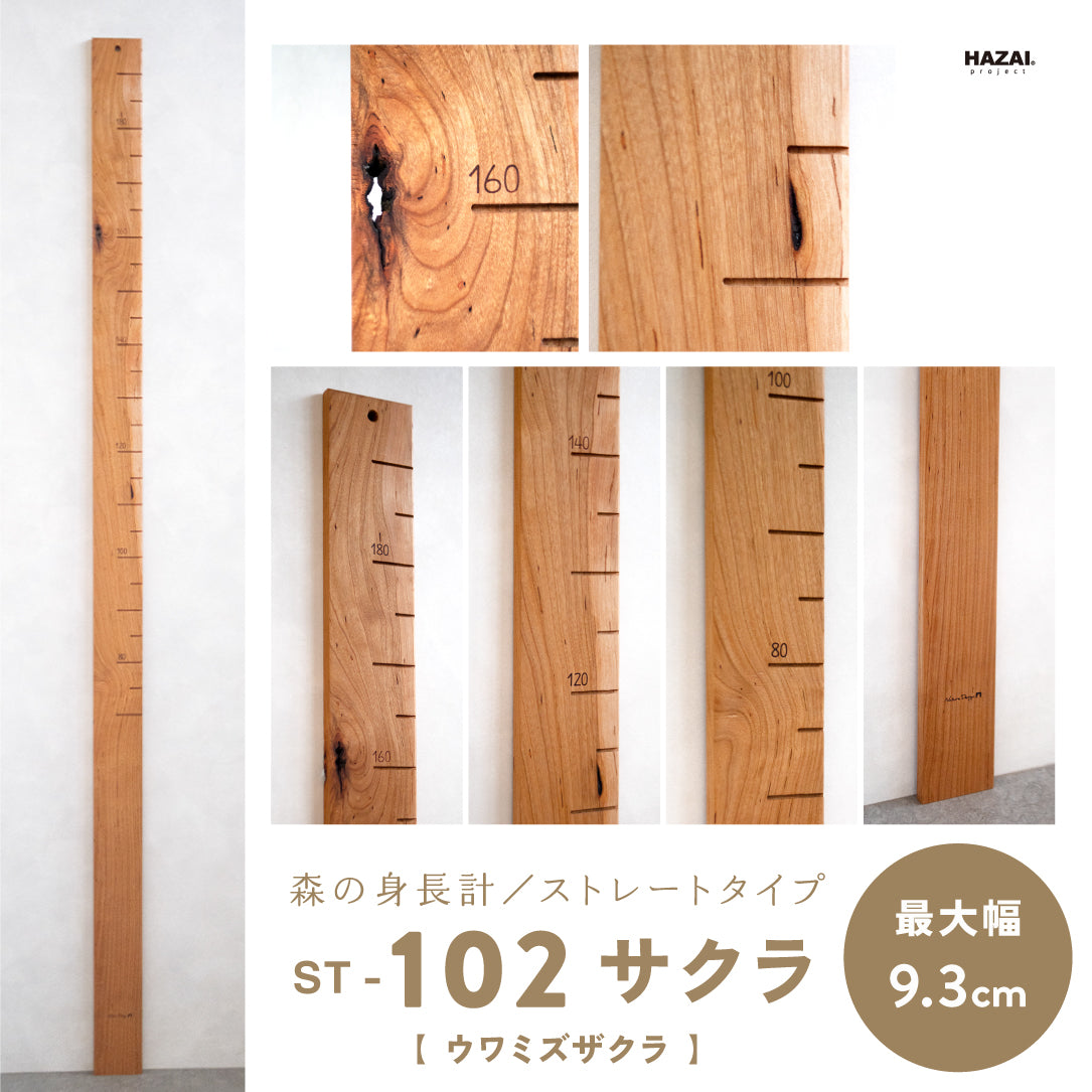 写真で木目が選べる１点モノ｜ 森の身長計