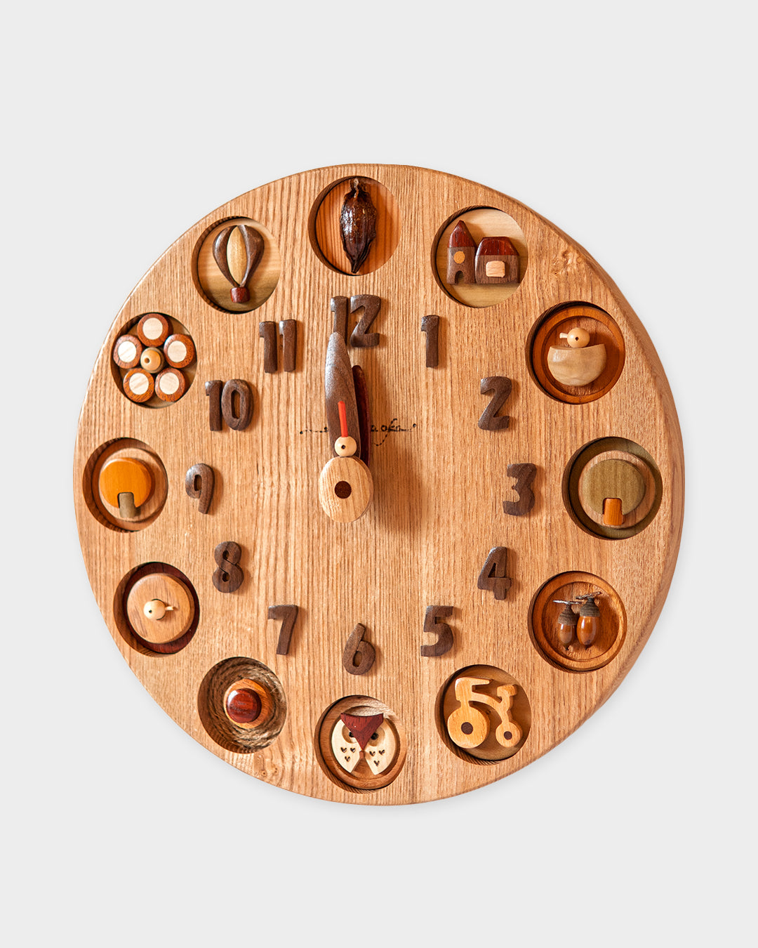木の時計展 ｜ 村岡工房 掛時計 サークル30cm（タモ）｜3-12