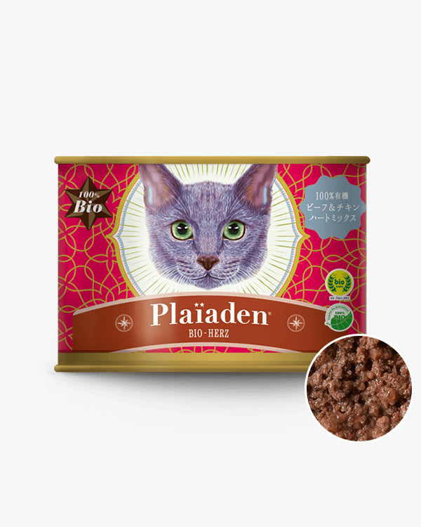 Plaia den 100%有機ビーフ&チキン　ハートミックス 猫 100%有機 ビーフ&チキン ハートミックス｜キャットフード総合栄養食