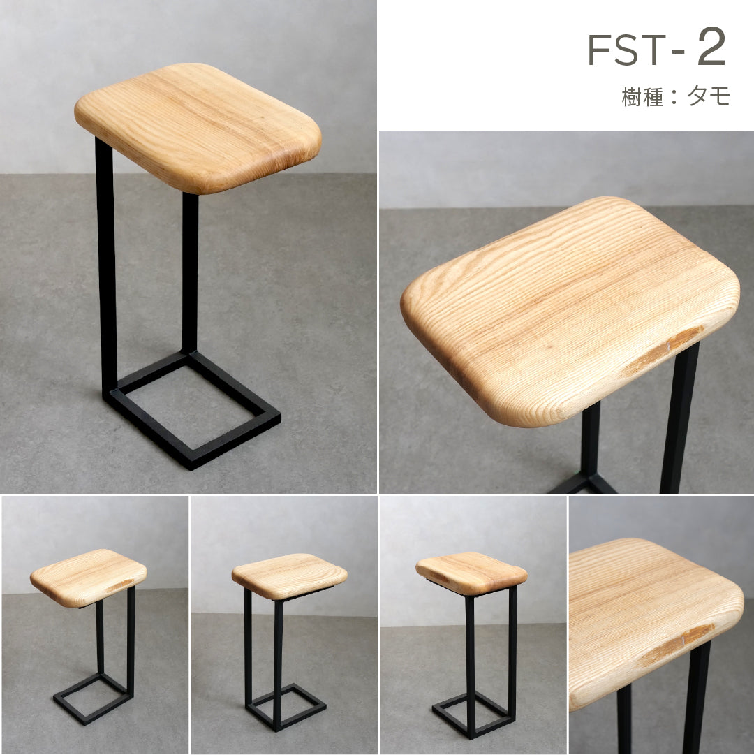 ★tea★① フクラ サイドテーブル 天然木×スチール脚 W40cm asia-kobo_91350